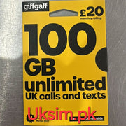 GiffGaff UK Sim Card in Pakistan